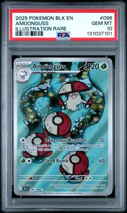 2025 Pokemon Black Bolt #96 Amoonguss illustration Rare Graded - PSA 10 GEM MINT - Image 1
