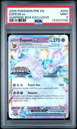 2025 Pokemon PRE EN Espeon EX Surprise Box Exclusive 034/131 Graded - PSA 9 - Image 1