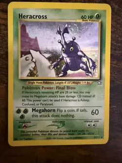 Heracross ⭐ 6/111 Holo Rare Neo Genesis 2000 Pokemon Unlimited LP - Image 1