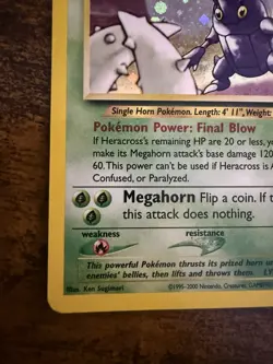Heracross ⭐ 6/111 Holo Rare Neo Genesis 2000 Pokemon Unlimited LP - Image 4