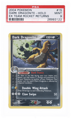 2004 Pokemon Ex Team Rocket Returns Dark Dragonite PSA 9 - Image 1