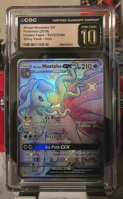 2019 Pokemon Hidden Fates SV53 Full Art Alolan Ninetales GX CGC Pristine 10 - Image 1