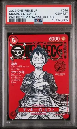 Monkey D Luffy One Piece Mag Vol. 20 Promo #ST21-014 Japan PSA 10 GEM MT - Image 1