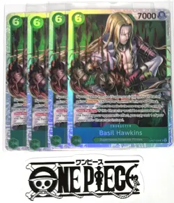 4x One Piece OP07-029 SR Basil Hawkins - Play Set - English - TCG - Foil - Mint - Image 1