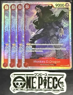 4x One Piece OP07-015 SR Monkey.D.Dragon - English - Foil - Play Set - NM/M - Image 1