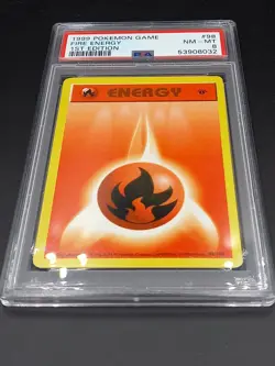 Pokemon Base Set 1st Edition Fire Energy feu Mint 98/102 - English Card PSA 8 - Image 1