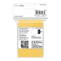 Ultra PRO Matte Deck Protector Sleeves Card Size Yellow 60ct 62 x 89mm - Image 4