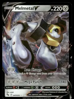 Pokemon Cards Melmetal V 047/078 Pokemon GO Holo Rare V NM - Image 1