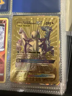 Pokemon TCG Arceus & Dialga & Palkia GX Cosmic Eclipse Card - Image 1