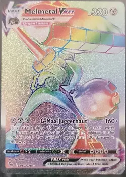 Pokemon TCG Go Melmetal VMAX Holo Secret Rare Full Art Rainbow Card 080/078 - Image 1