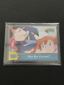 2000 Pokemon Orange Islands OR8 BYE BYE PSYDUCK blue logo HOLO card TCG - Image 1