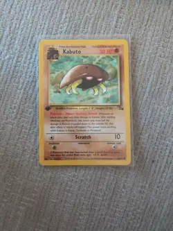 Pokemon TCG Kabuto Fossil 1st Edition 50/62 Card, Near Mint Condition - Image 1