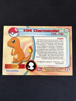 #04 Charmander - Pokemon Topps Card - Red Logo - Image 2