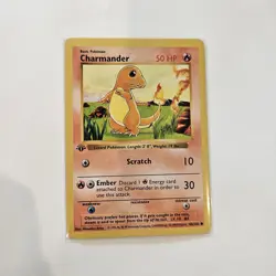 Pokemon TCG Charmander 1st Edition Base Set Shadowless Card 046/102 - Image 1