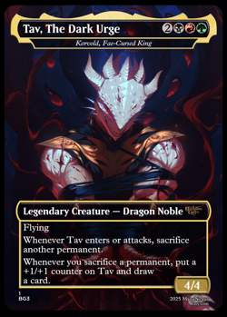 MTG - Korvold, Fae-Cursed King Alternative Art - Tav BG3 - FOIL - S33 Cardstock - Image 1