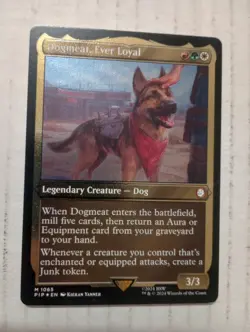 Dogmeat Ever Loyal Legendary Thick Stock Display Foil Fallout PIP Magic MTG NM - Image 1