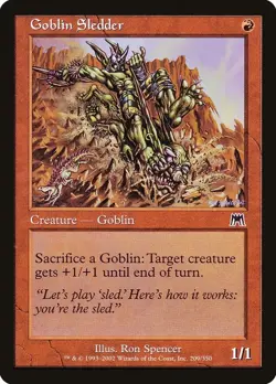 GOBLIN SLEDDER X 4 E/X+ ONSLAUGHT MAGIC THE GATHERING - Image 1