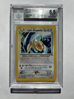 Pokemon TCG 2002 Neo Discovery Light Dragonite HOLO - BGS 6.5 EX-MT+ - Image 1