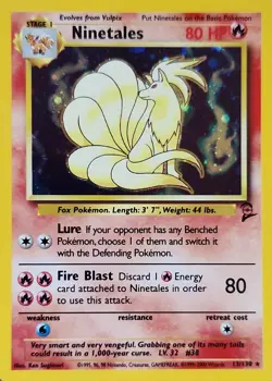 Pokemon TCG - Ninetales 13/130 Base Set 2 Holo Rare WOTC 1999 - EXC/NM - Image 2