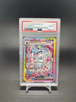 2025 POKEMON PRISMATIC EVOLUTIONS SPECIAL ILLUSTRATION RARE SYLVEON EX PSA 10 - Image 2