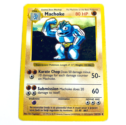 Machoke - Shadowless Base Set 34/102 Unlimited Vintage WOTC Pokemon Card MP - Image 1