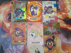 Rattata Fan Art Bundle of 7 Cards + Stickers NOT Official Pokemon PL-NM - Image 1
