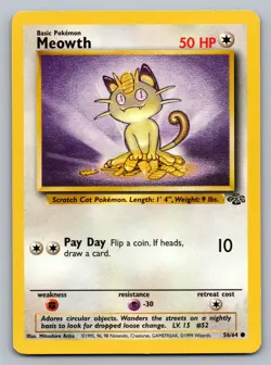 Pokemon TCG Jungle Meowth 56/64 - Image 1