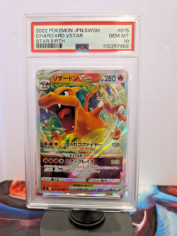2022 POKEMON JPN SWORD & SHIELD STAR BIRTH #015 CHARIZARD VSTAR PSA 10 - Image 1