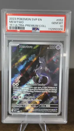 2023 POKEMON SVP EN-SV BLACK STAR PROMO 151 ULTRA-PREM COLL #052 MEWTWO PSA 10 - Image 1