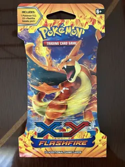 Pokemon XY Flashfire Sleeved Booster Pack Mega Charizard Y Artwork - Image 1