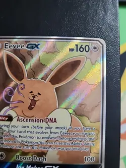 Pokemon Eevee GX TCG Full Art Holo Black Star Promo SM233 Sun & Moon Nm to Lp - Image 4