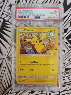 2021 POKEMON MCDONALD'S COLL #25 PIKACHU-HOLO PSA 8 NM-MINT (270) - Image 1