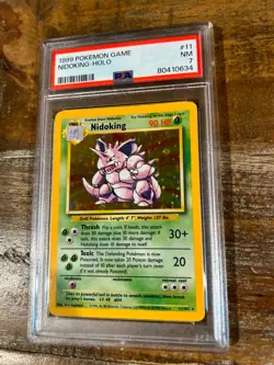 POKEMON Game 1999 NIDOKING Holo #11 PSA 7 Near Mint RARE - Image 1