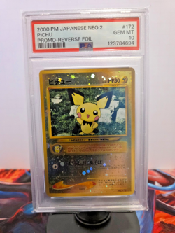 2000 POKEMON JPN NEO 2 PROMO REVERSE FOIL #172 PICHU PSA 10 - Image 3