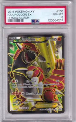 2015 Pokemon XY FA/Groudon EX Primal Clash 150/160 PSA NM-MT 8 - Image 1