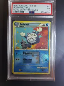 2010 Pokemon HG SS Poliwhirl State Champs Crosshatch #37 PSA 7 - Image 1