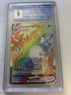 2020 Pokemon Charizard VMax Rainbow CGC 9 Champions Path Secret Rare Holo - Image 1