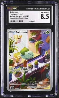 Pokemon TCG Bulbasaur 143/142 Sv07: Stellar Crown Holo CGC Graded 8.5 - Image 1