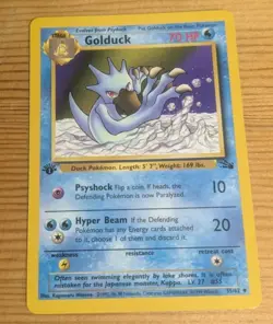 Pokemon Fossil 1st Edition Golduck 35/62 LP - Image 1
