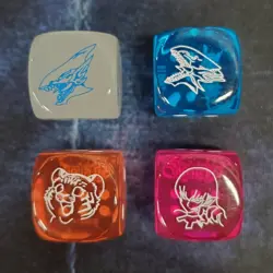 Yu-Gi-Oh! Legendary Duelists Season 2 Set of 4 Blue-Eyes Tiger Harpie D6 Dice - Image 1