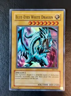 2004 SKE-001 YuGiOh Blue Eyes White Dragon Super Rare Foil Holo Kaiba Evolution - Image 1