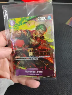 One Piece English Roronoa Zoro Foil Winner Card P-045 - OP06 Pre-Release-sealed - Image 2