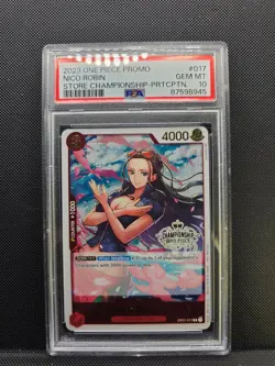 PSA 10 GEM MT Nico Robin Store Championship Promo One Piece OP01-017 - Image 1