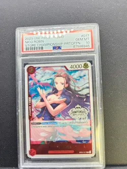 PSA 10 GEM MT Nico Robin Store Championship Promo One Piece OP01-017 - Image 3