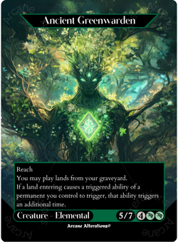 Ancient Greenwarden - Full Art Altered Art Custom Proxy Cards - Image 1