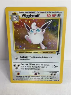 Pokemon TCG Wigglytuff Base Set 2 Holo Unlimited Rare Card 19/130 LP Condition - Image 1