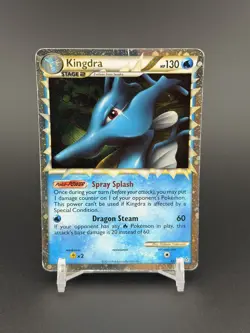 Pokemon TCG Kingdra Prime Holo HSUnleashed Card 85/95 DMG - Image 1