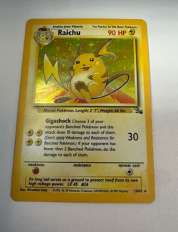 Raichu Holo Rare 14/62 - Fossil Set (1999) - Pokemon Card LP - Image 1