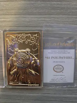 Pokemon special edition 23 karat gold plated trading card #61 Poliwhirl - Image 1