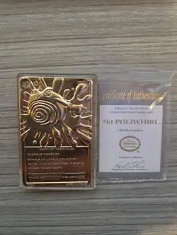 Pokemon special edition 23 karat gold plated trading card #61 Poliwhirl - Image 2